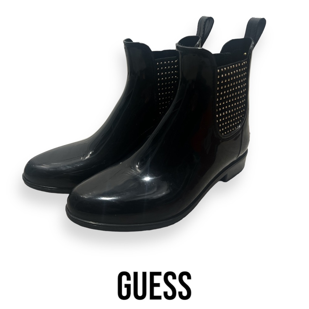 Guess Rekha Rain Boot with Gold Studs - Picture 1 of 6